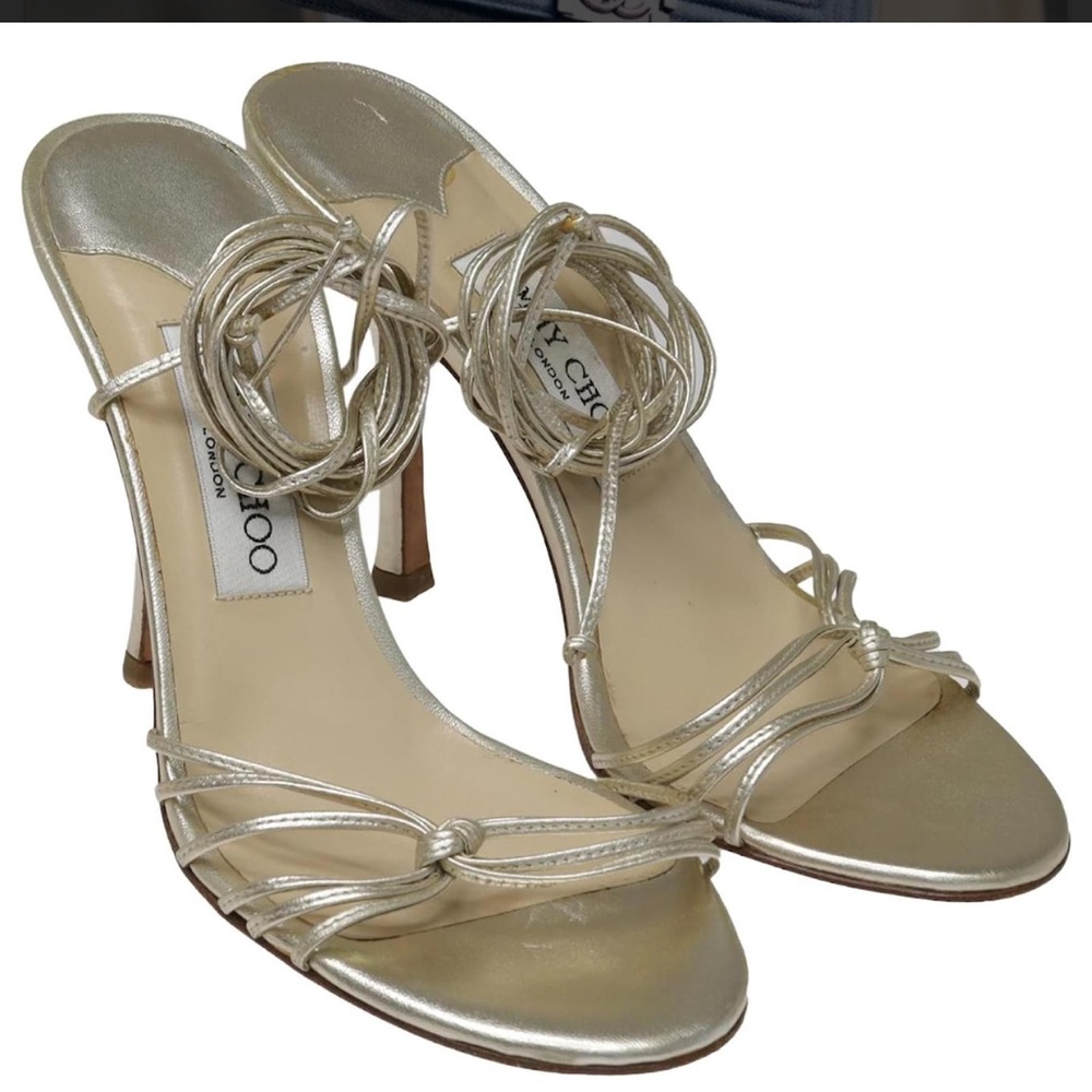 Jimmy Choo Gold/Metallic Strappy Heels / Sandals sz38eu
